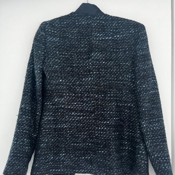 Elie Tahari Tori Metallic Tweed Blazer Navy/Size 4 - Picture 3 of 3